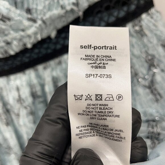 Self-Portrait Metallic Mesh Pattern Mini Dress - Picture 3 of 6